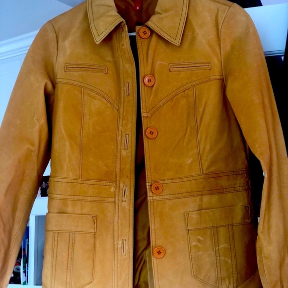 SOLDVintage H&M NYC Yellow Canvas Jacket - M - Picture 2 of 4